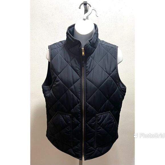 J. Crew Mercantile Quilted Puffer Vest Women’s Navy Blue Size Medium ZIP - Picture 1 of 4